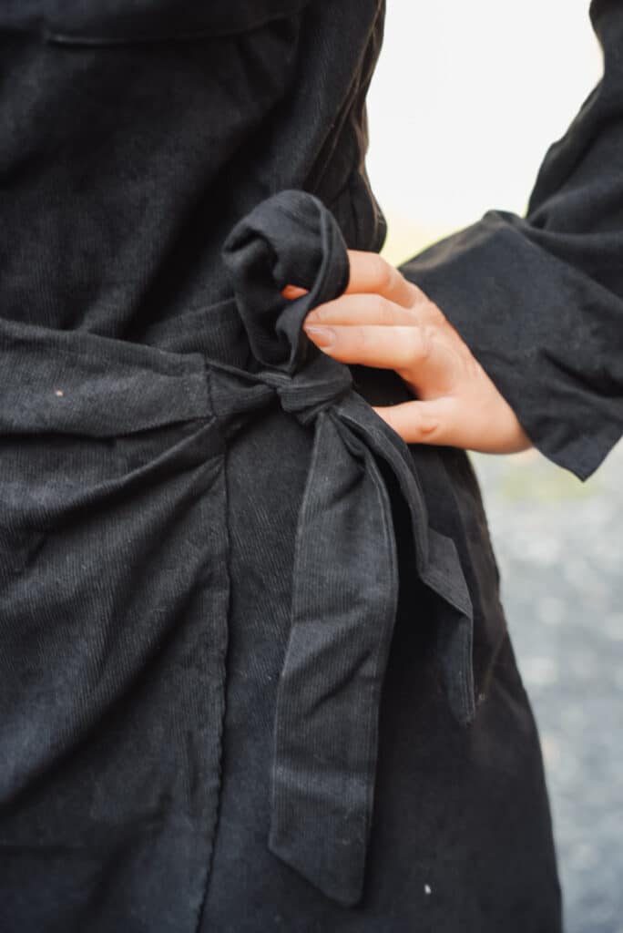 robe portefeuille velours noir