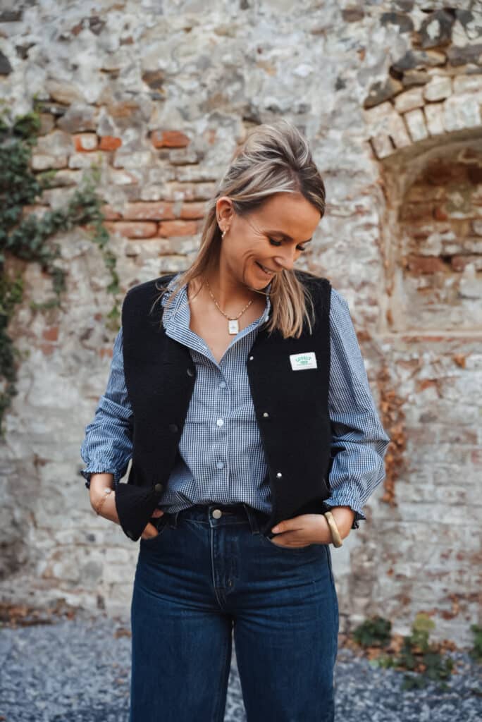 chemise à petit carreaux noir