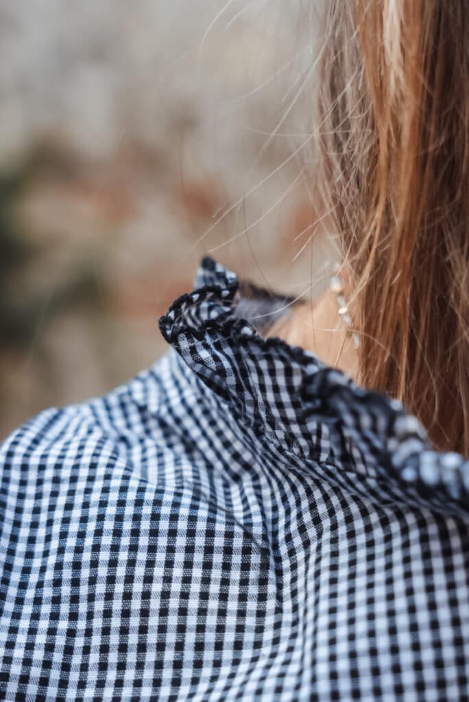 chemise à petit carreaux noir