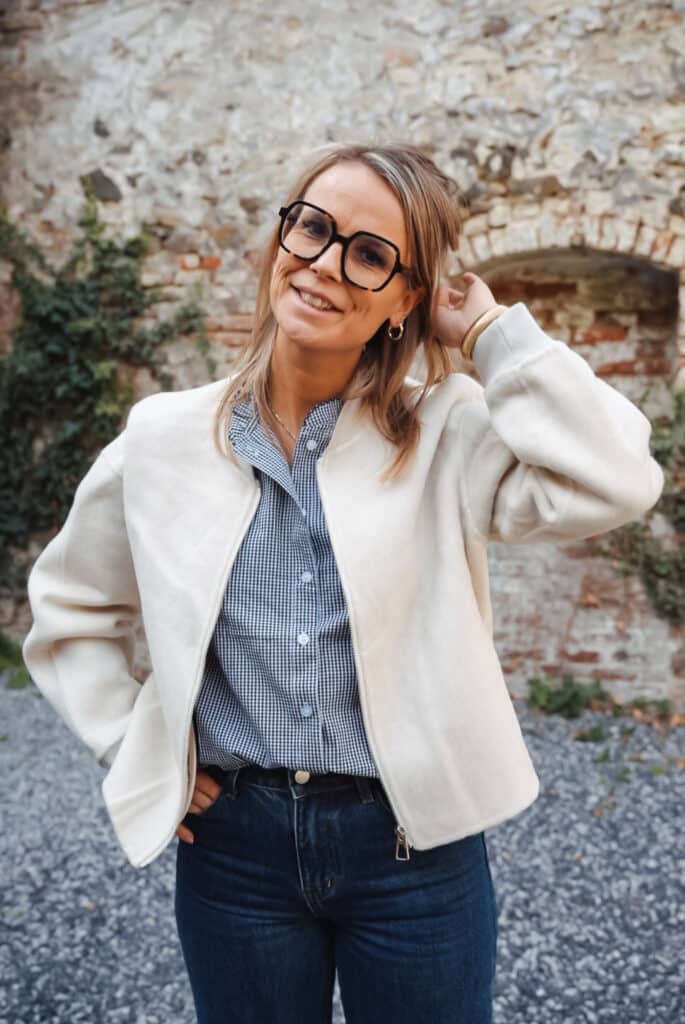 veste en laine beige