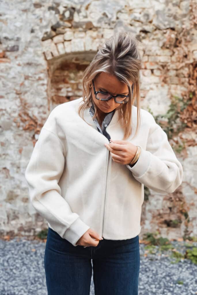 veste en laine beige