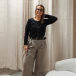 pantalon velours gris