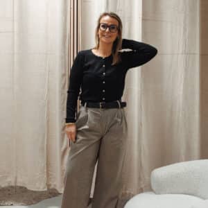 pantalon velours gris
