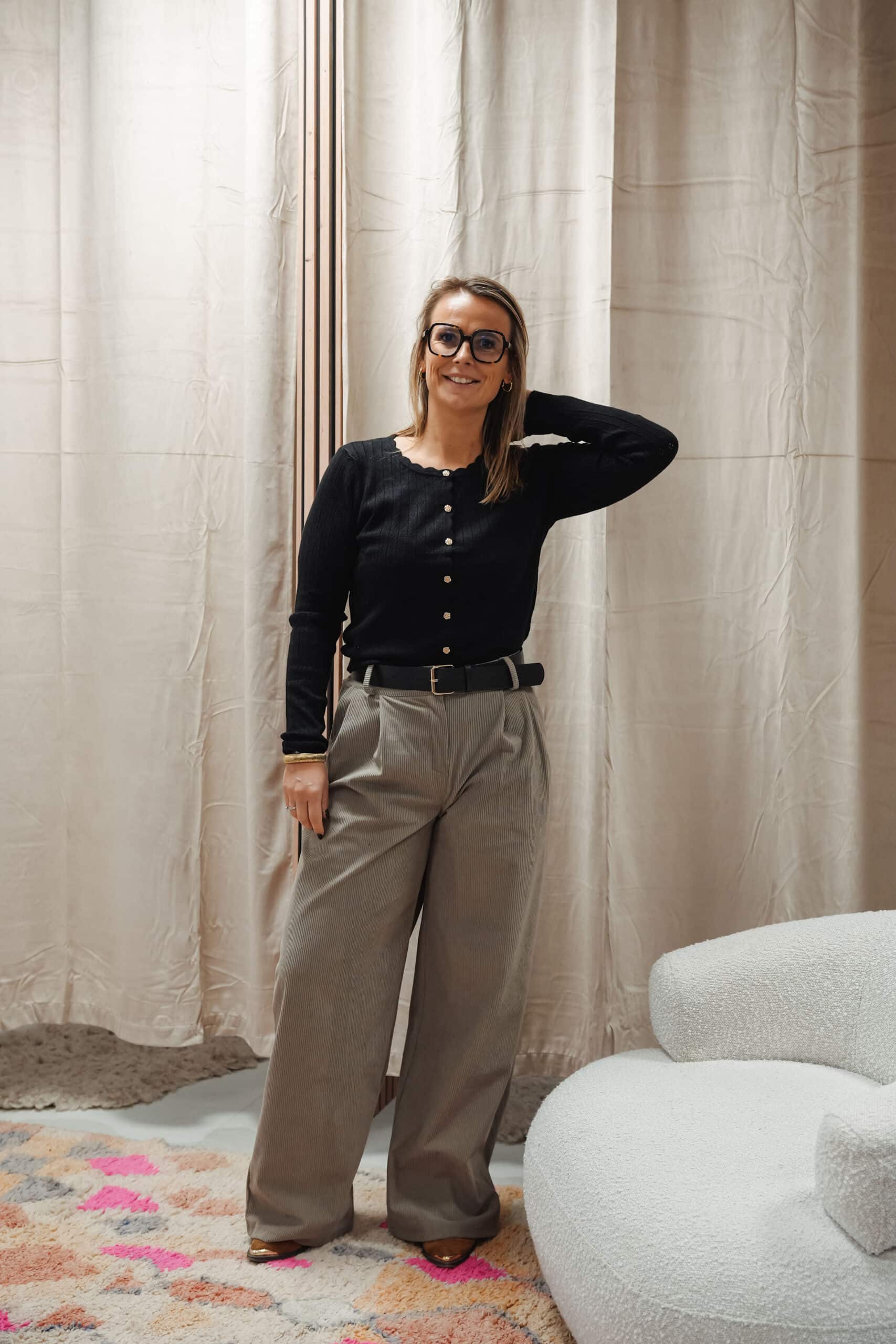 pantalon velours gris