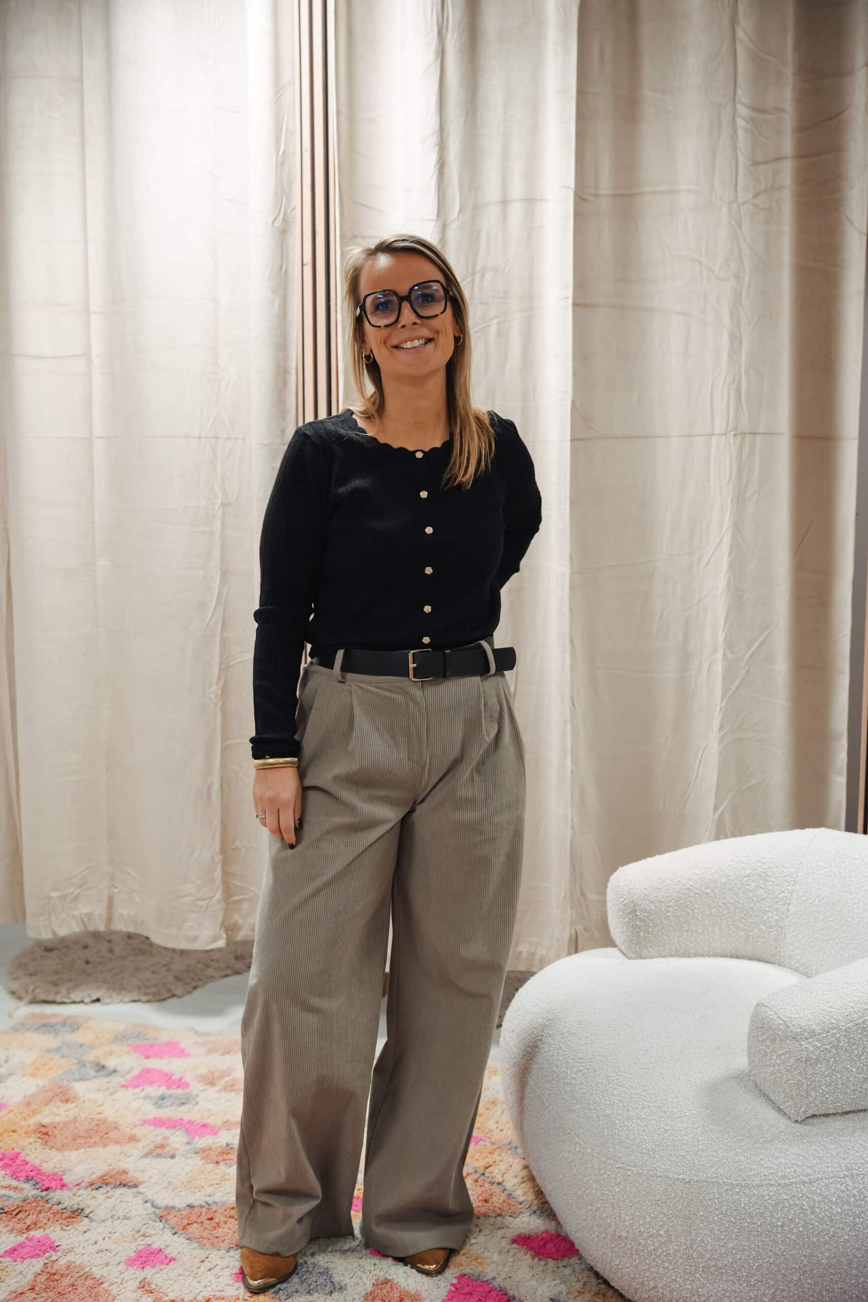 pantalon velours gris