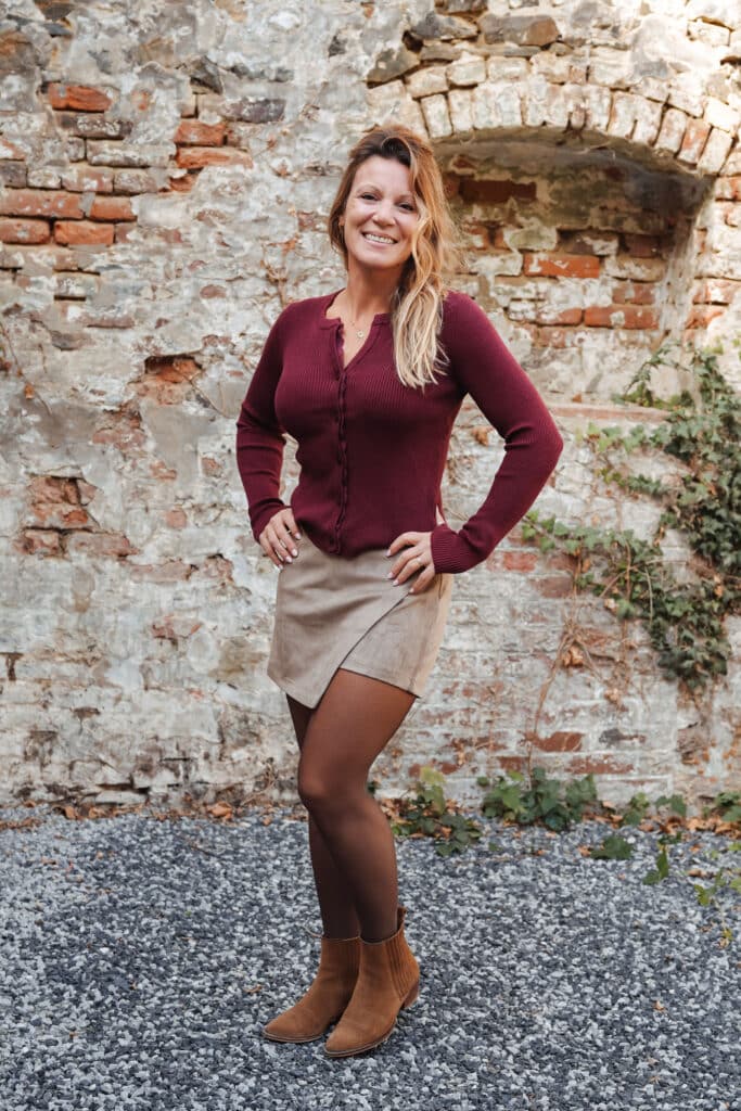 pull bouton bordeaux