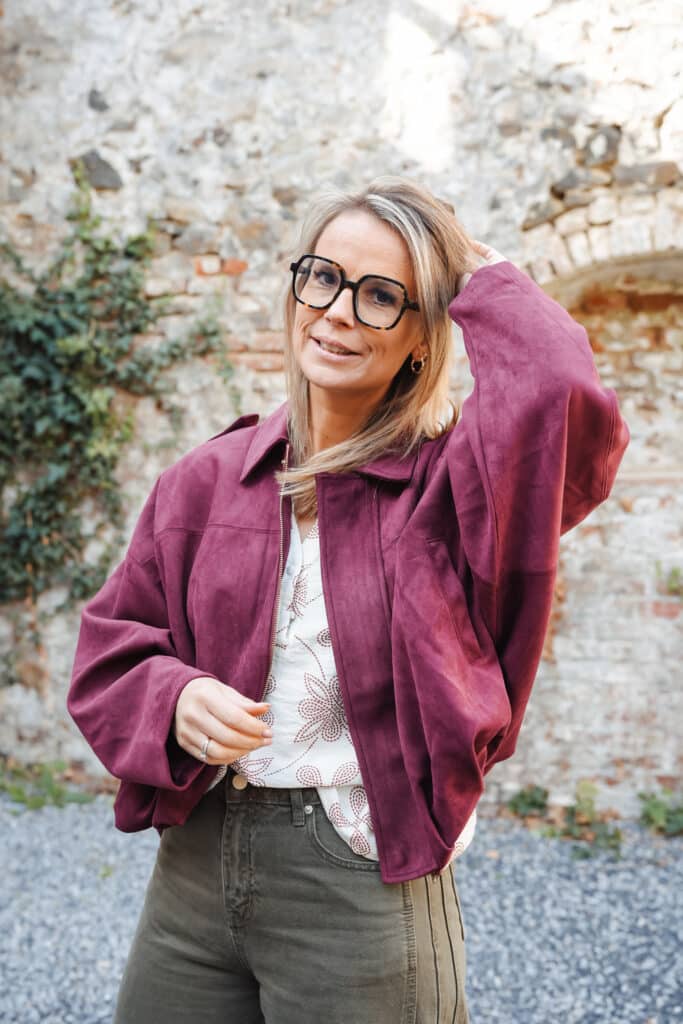 veste large bordeaux