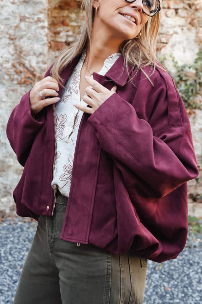 veste large bordeaux