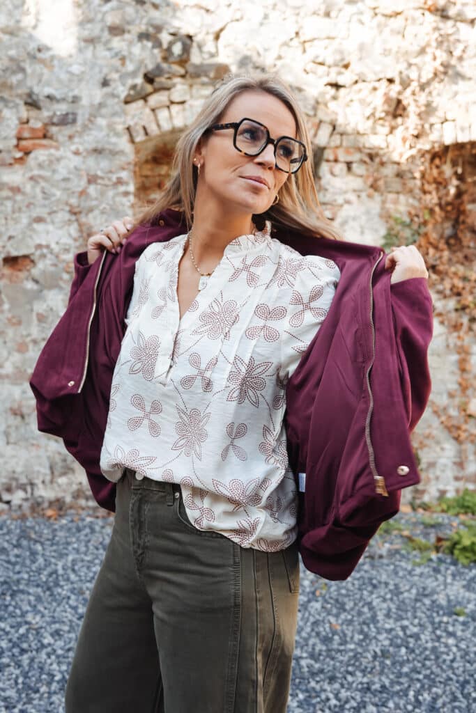 veste large bordeaux