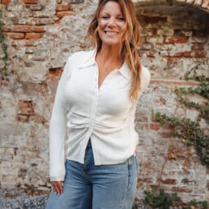 pull col chemise blanc