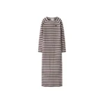 robe lignée blanche et bordeaux