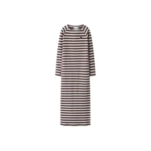 robe lignée blanche et bordeaux