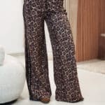 pantalon fluide léopard