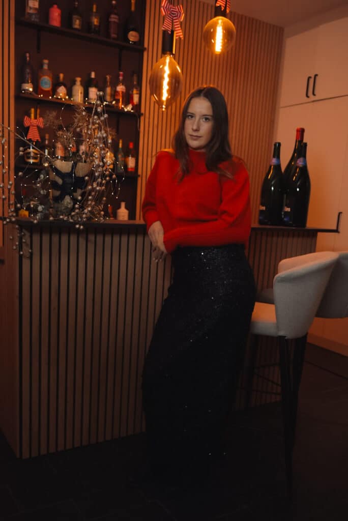 jupe longue à paillette noir