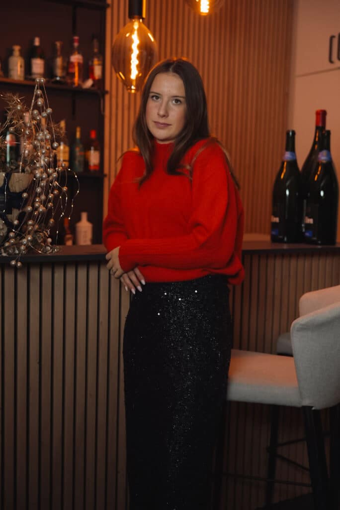 jupe longue à paillette noir