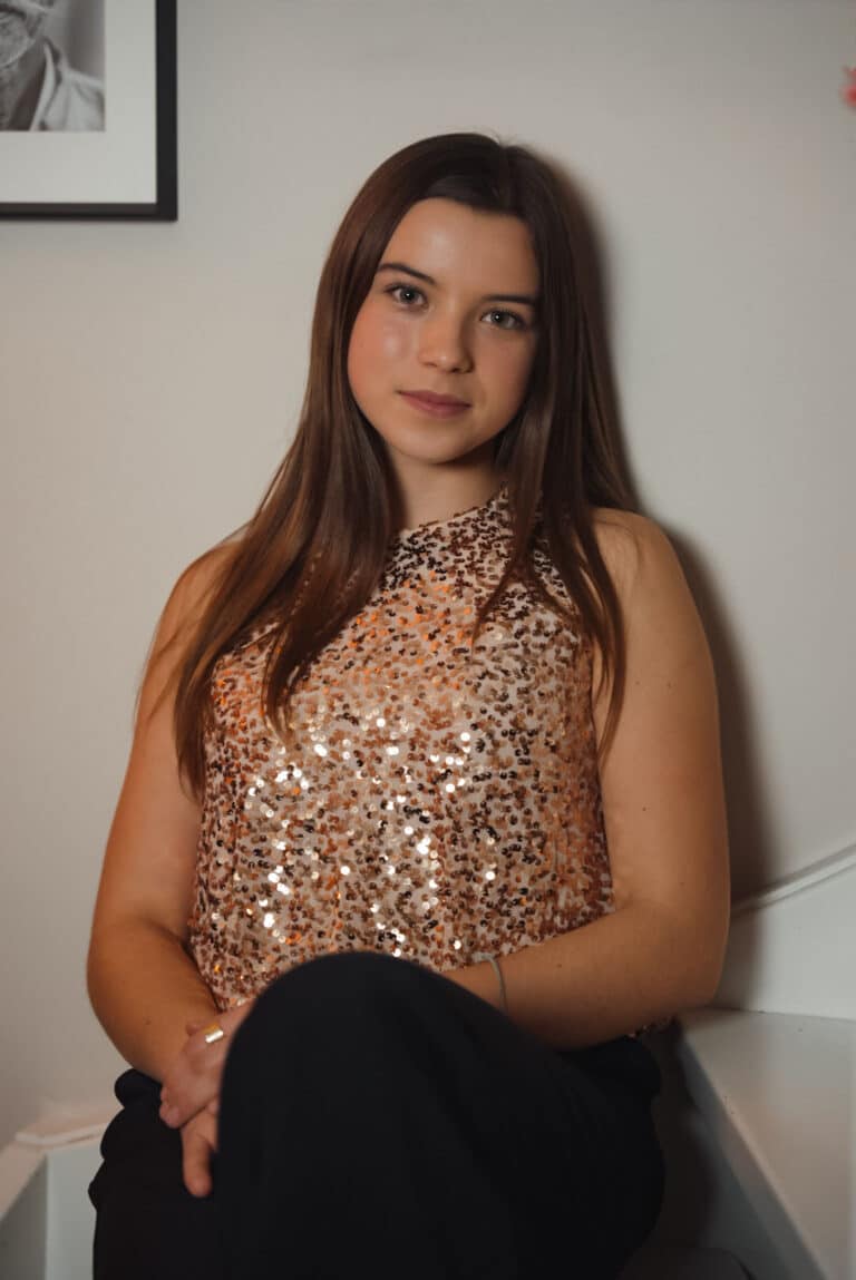 top à paillettes champagne