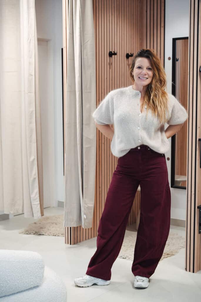 pantalon ballon bordeaux