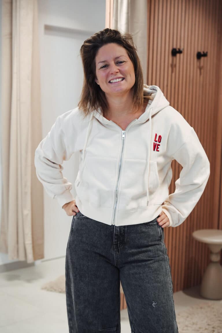 sweat à tirette beige love