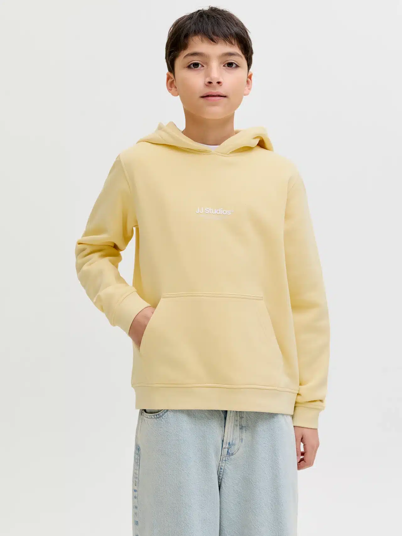 sweat à capuche jaune