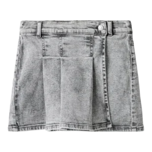 jupe en jeans plissée à l'avant