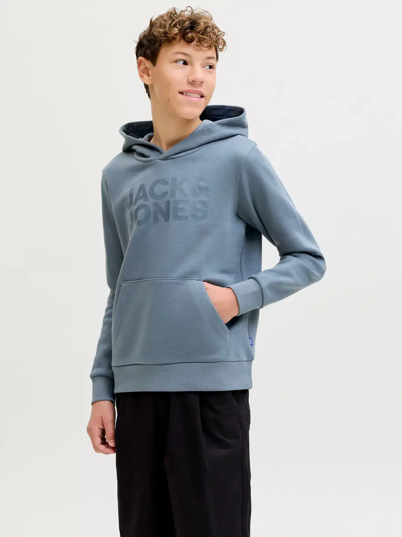 sweat à capuche jj bleu mirage