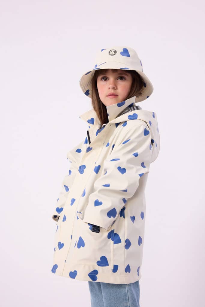 bob ciré beige coeur bleu