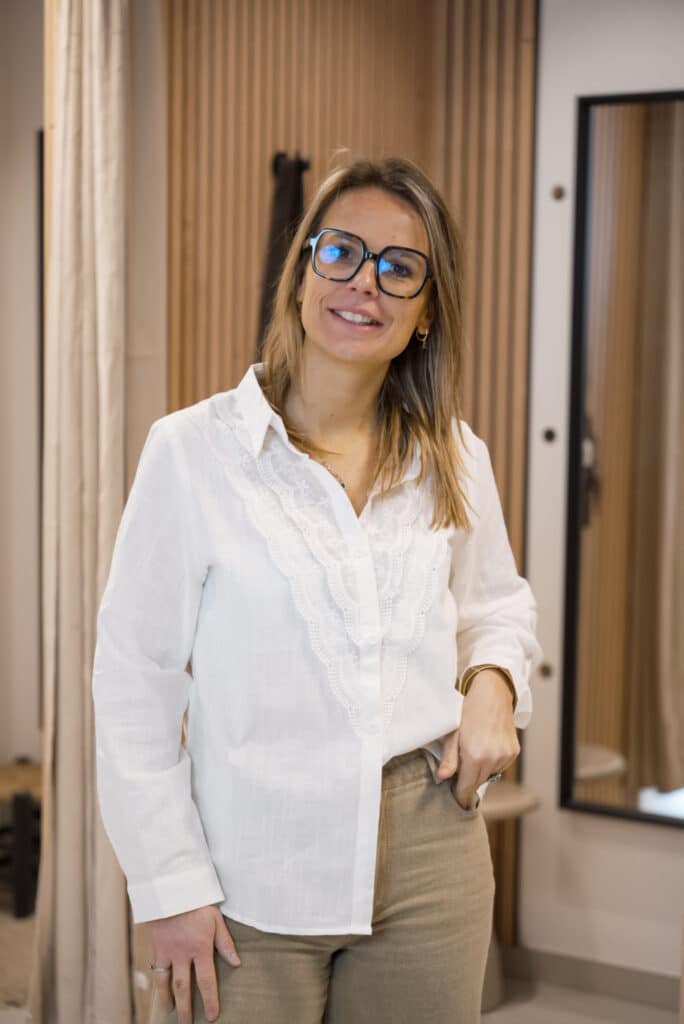 chemise crème en broderie