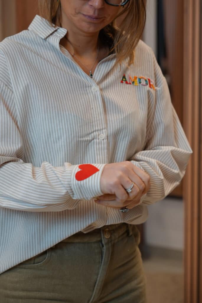 chemise crème en broderie