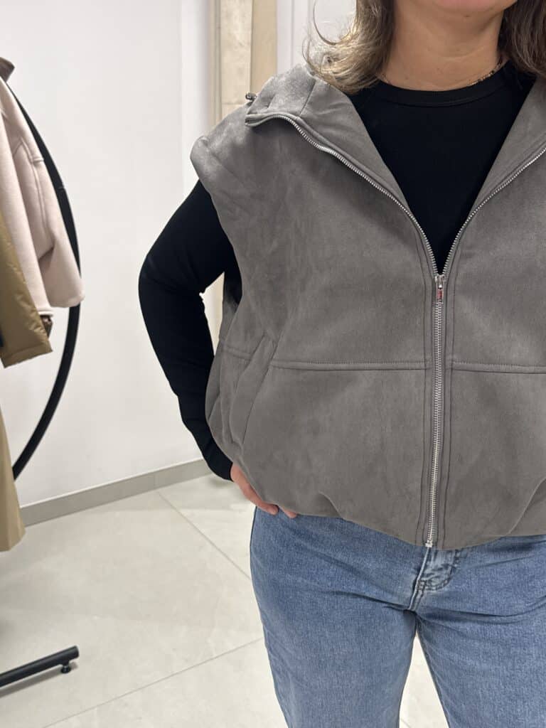 gilet capuche tirette sans manches