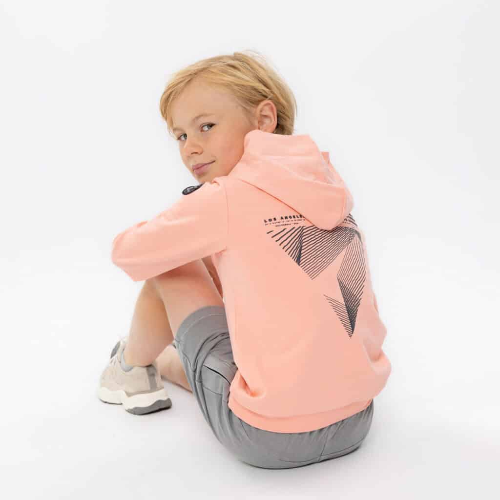 sweat à capuche corail