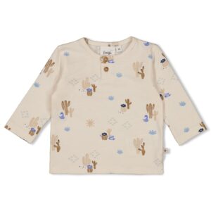 t shirt manches courtes imprimé cactus beige