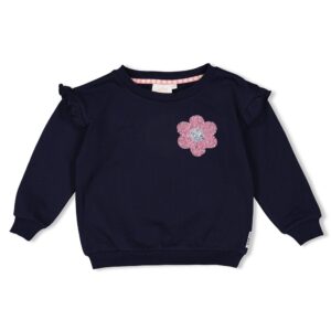sweat bleu fleur sequins