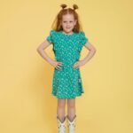 robe cm verte fleuri