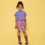 jupe short fleur fluo