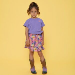 jupe short fleur fluo
