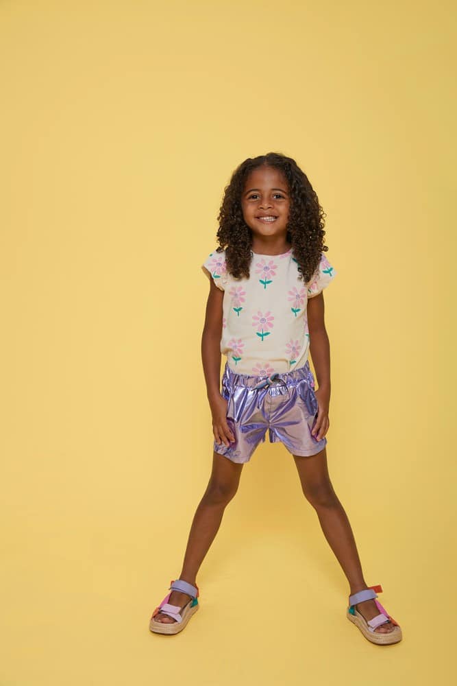 short mauve métallisé