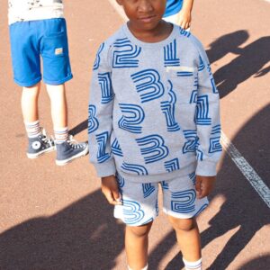 sweat gris ml lignes bleus