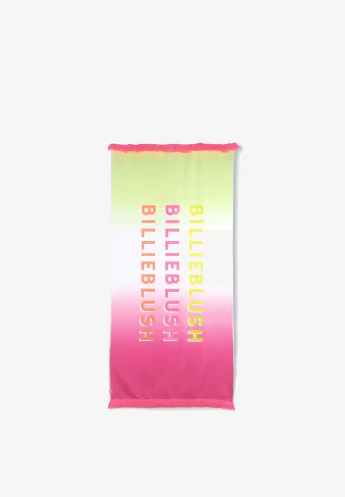 serviette de plage rose fluo