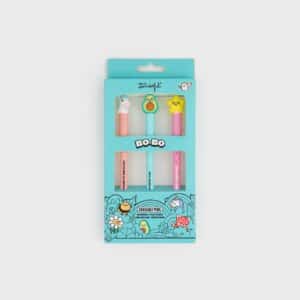 set 3 bics effaçables star,avocado,unicorn