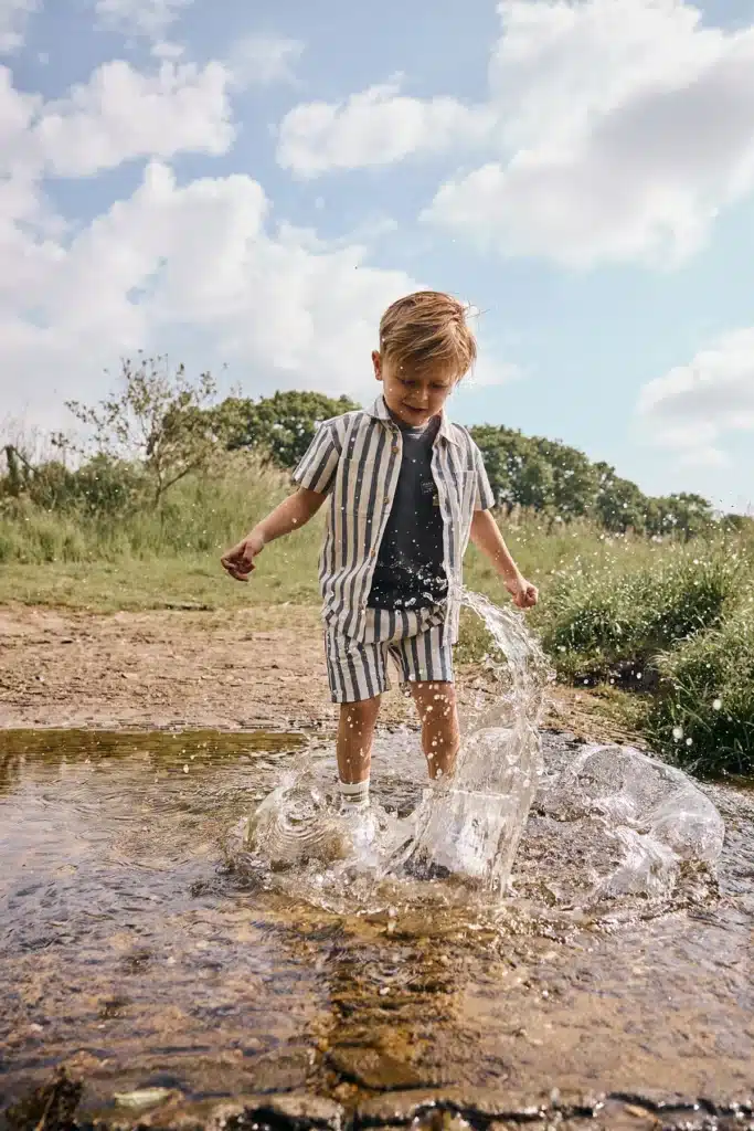 chemise courte manche lignée