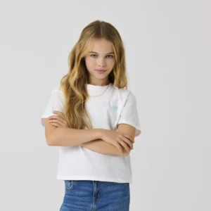 crop top blanc coeur vert