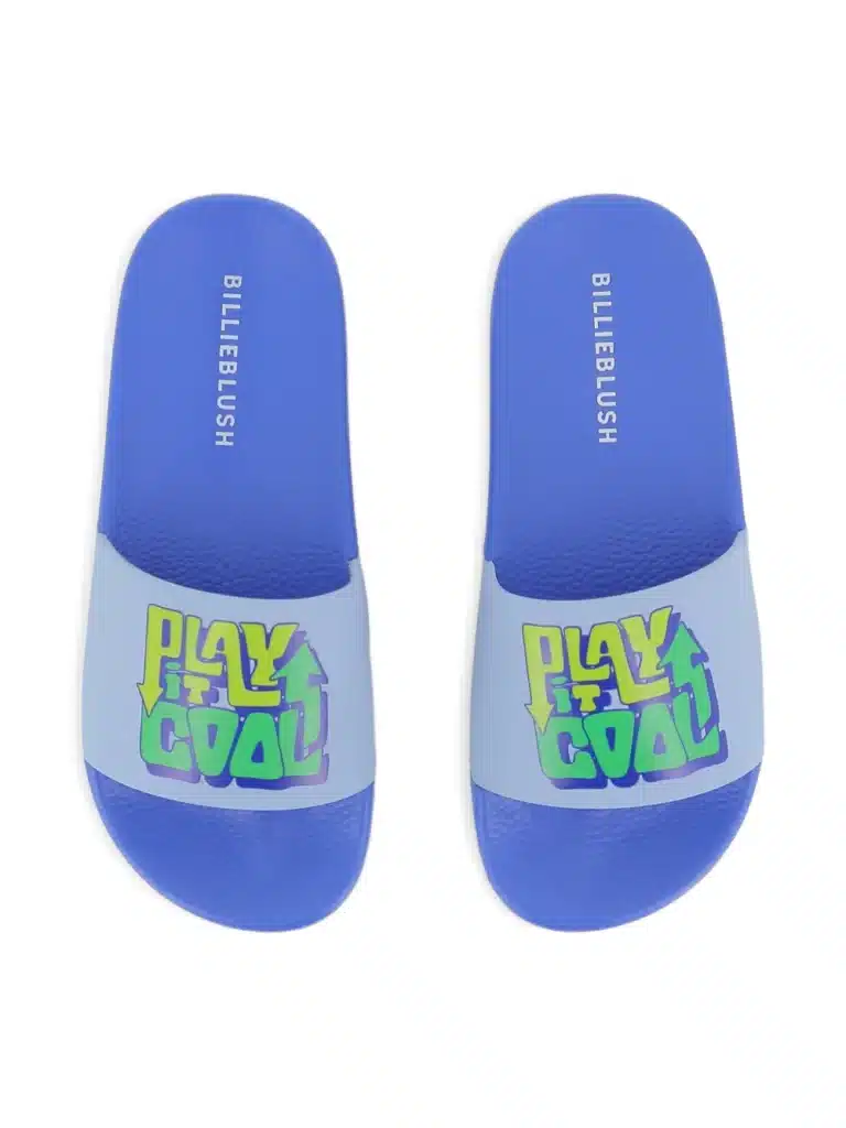 claquettes bleu fanion