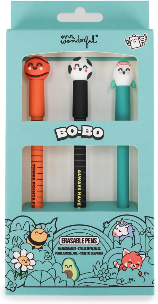 set 3 bics effaçables basketball,football,rocket