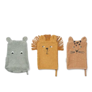 liewood lot 3 gants de toilette