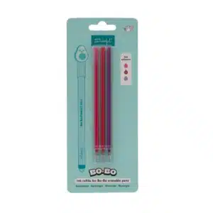 set de 3 recharges bics effaçables pink,maroon, purple