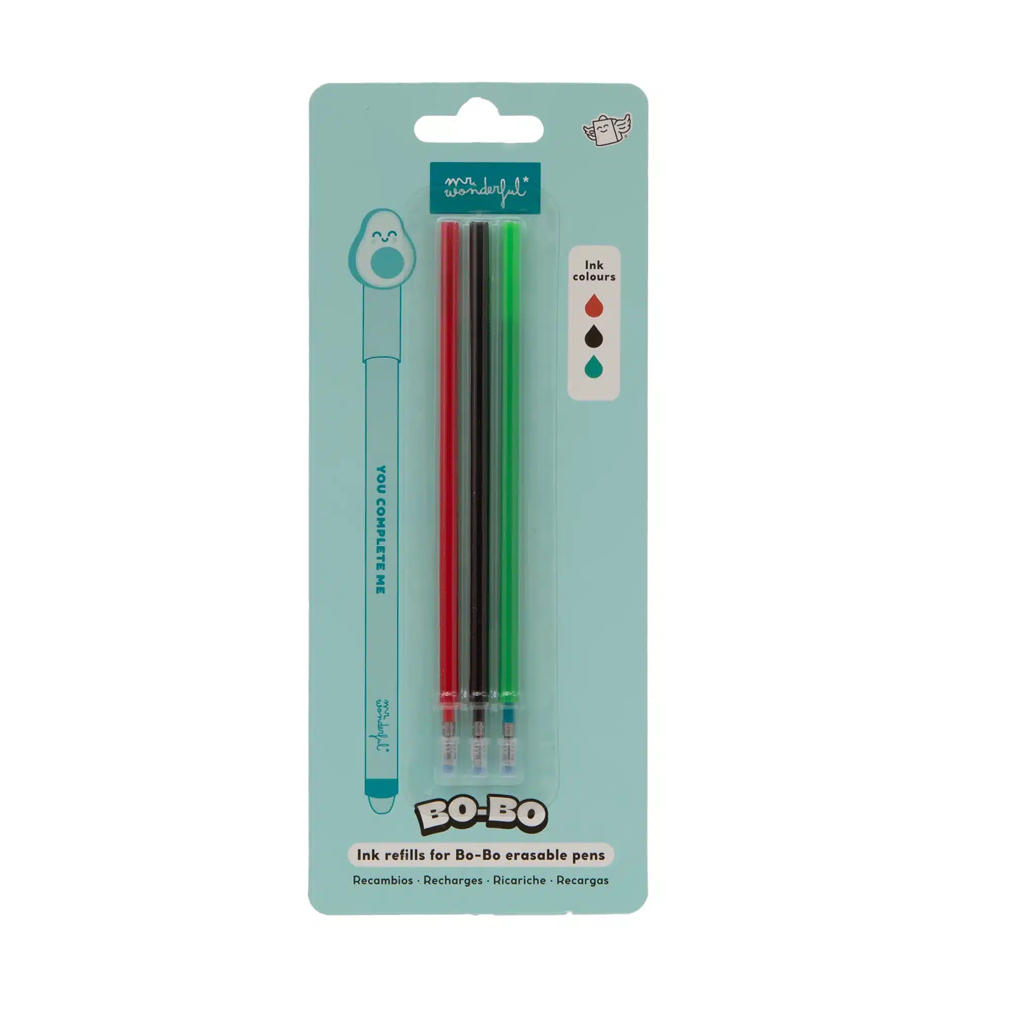 set de 3 recharges bics effaçables red,black,green