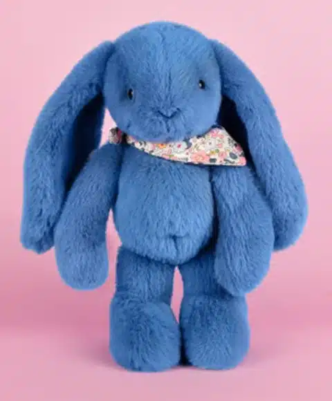 doudou lapin 35cm bleu