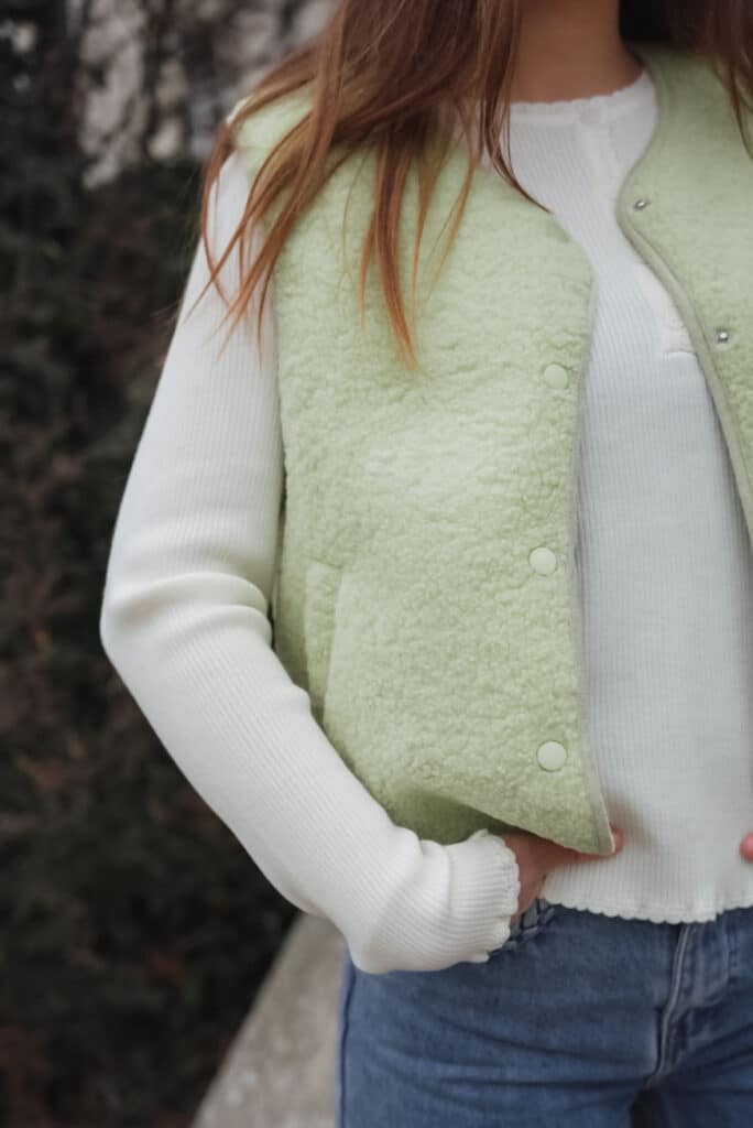 gilet sans manches vert pistache