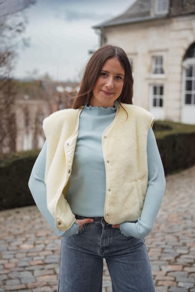 sous pull fin / bleu ciel