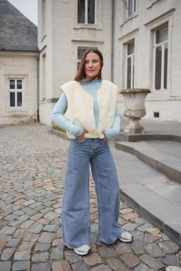 jeans bleu vintage palazzo